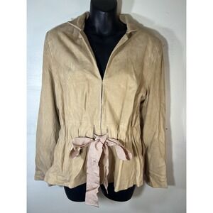 Vintage Terry Lewis Leather Women's US Small, Tan Jacket Blazer 80s 90s Cowgirl